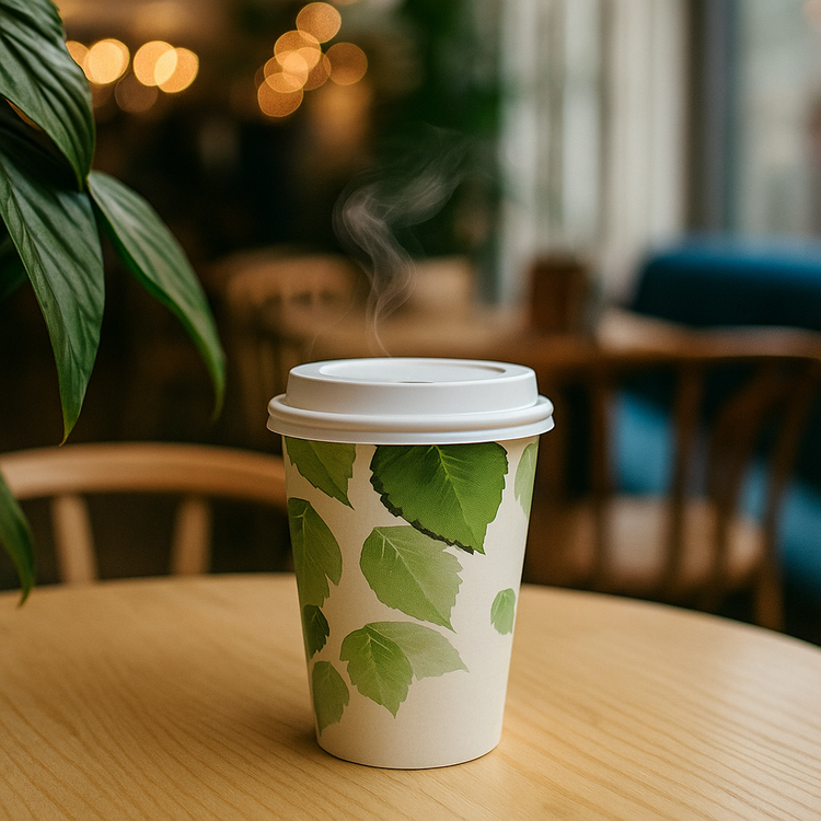 Koffiebekers - Green Line - biologisch afbreekbaar - 180cc/7.5oz - 1.000 st/ds