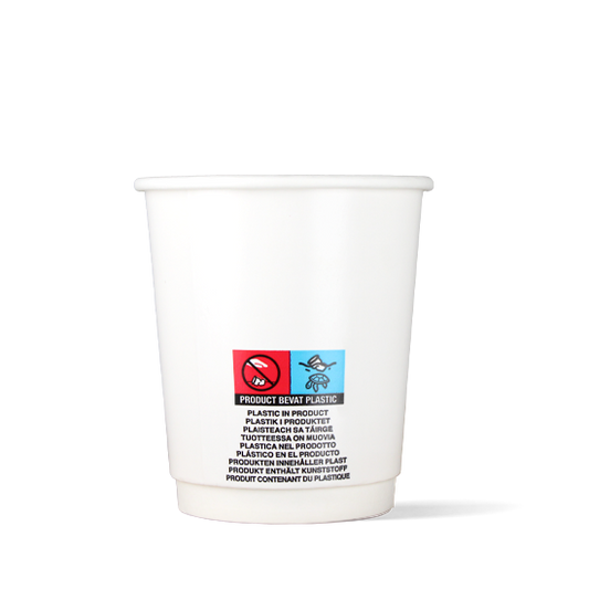 Lattebekers - Double Wall - wit - 360cc/12oz - 500 st/ds