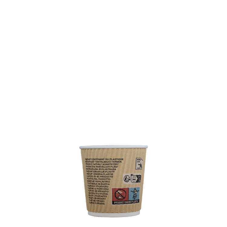 Espressobekers - Ripple Wall - Kraft - 120cc/4oz - 500 st/ds