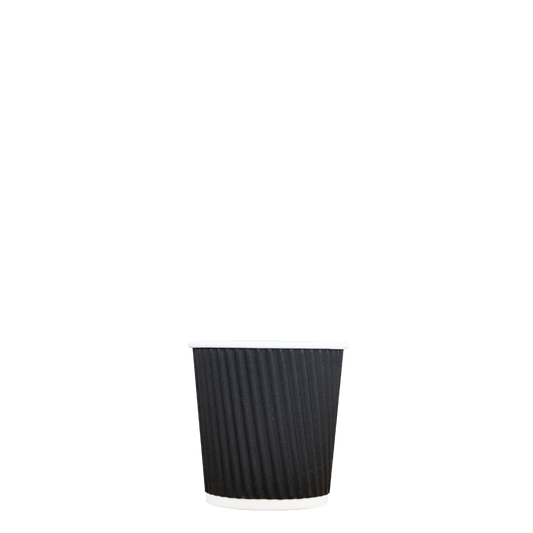 Espressobekers - Ripple Wall - zwart - 120cc/4oz - 500 st/ds