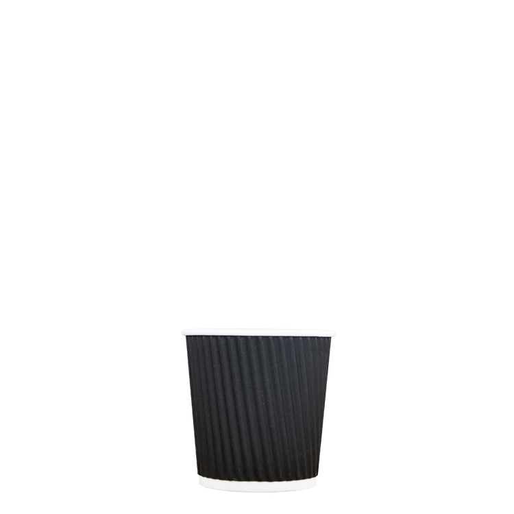 Espressobekers - Ripple Wall - zwart - 120cc/4oz - 500 st/ds