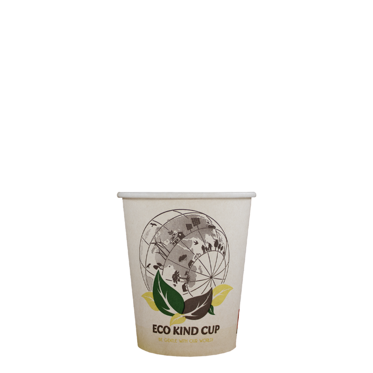 Cappuccinobekers - Eco Kind Cup - suikerriet - biologisch afbreekbaar - 230cc/8oz - 1.000 stuks