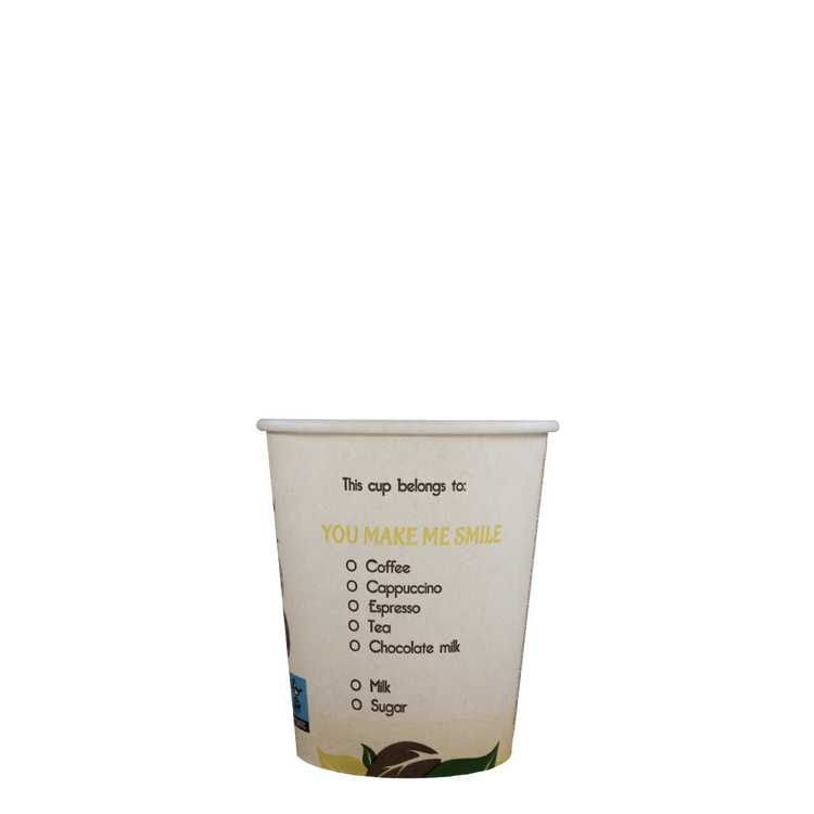 Cappuccinobekers - Eco Kind Cup - suikerriet - biologisch afbreekbaar - 230cc/8oz - 1.000 stuks