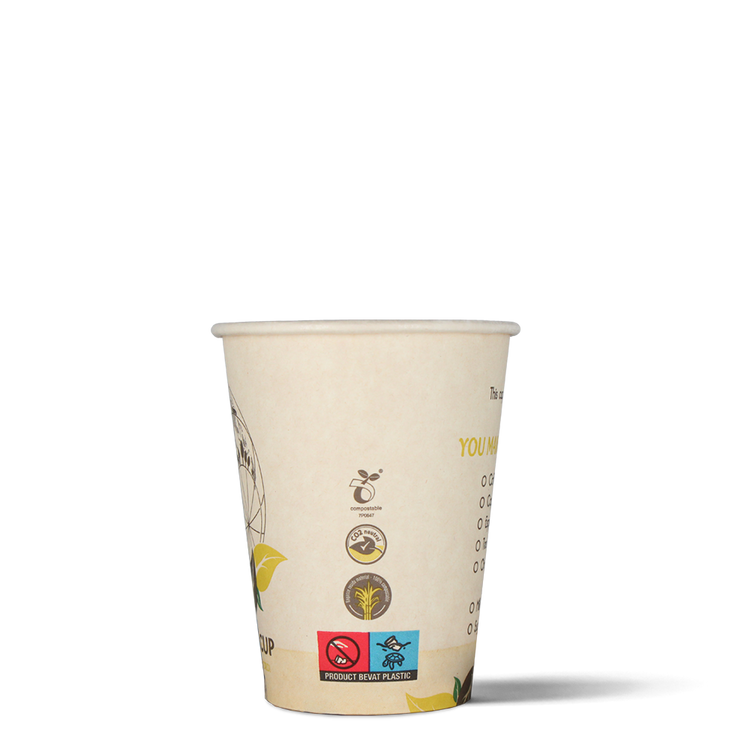 Lattebekers - Eco Kind Cup - suikerriet - biologisch afbreekbaar - 360cc/12oz - 1.000 st/ds