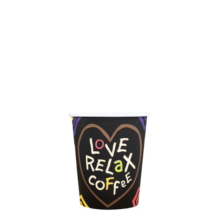 Cappuccinobekers - Love, Relax, Coffee - FSC® - 230cc/8oz - 1.000 st/ds