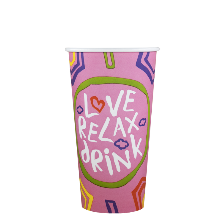 Milkshakebekers - Love, Relax, Drink - FSC® - 560cc/20oz - 500 stuks
