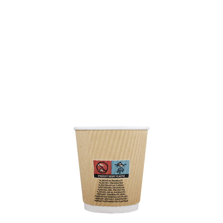 Koffiebekers - Ripple Wall - Kraft - 177cc/7oz - 500 st/ds