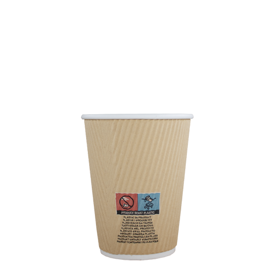 Lattebekers - Ripple Wall - Kraft - 360cc/12oz - 500 st/ds
