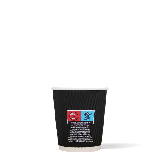 Koffiebekers - Ripple Wall - zwart - 177cc/7oz - 500 st/ds