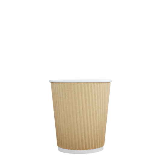 Cappuccinobekers - Ripple Wall - Kraft - 230cc/8oz - 500 st/ds