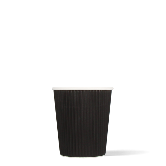 Cappuccinobekers - Ripple Wall - zwart - 230cc/8oz - 500 st/ds