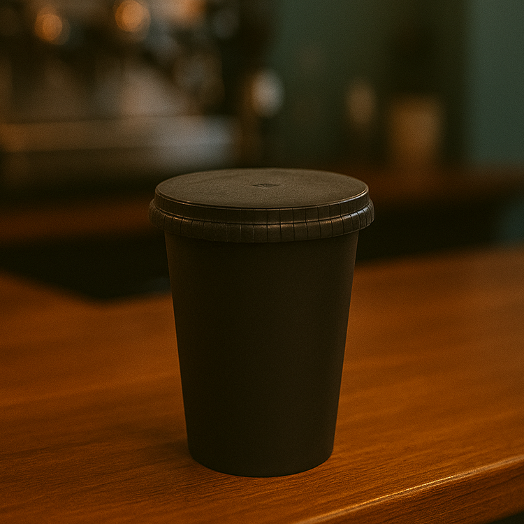 Milkshakebeker deksels - papier - zwart - Ø 90mm - 1.000 st/ds