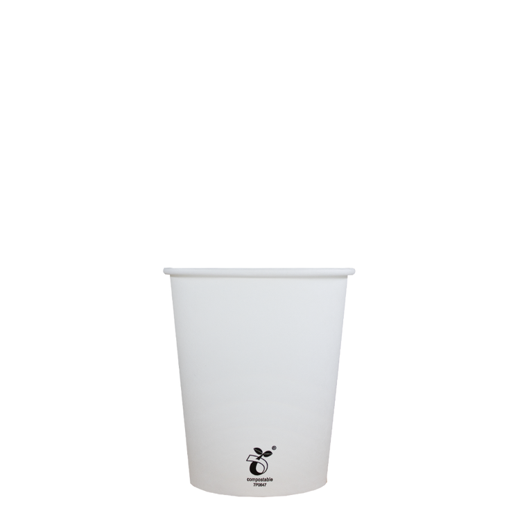 Cappuccinobekers - biologisch afbreekbaar - wit - 230cc/8oz - 1.000 st/ds