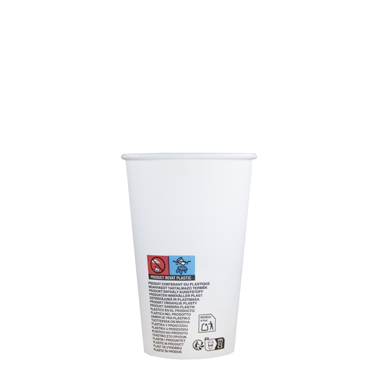 Lattebekers - wit - 360cc/12oz Vending (80mm top) - 1.000 st/ds