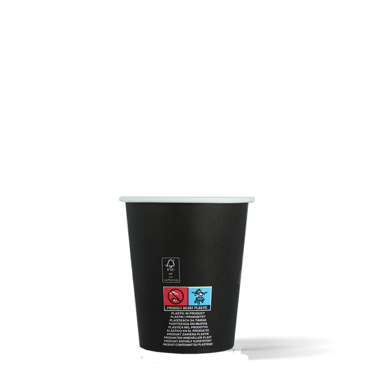 Cappuccinobekers - FSC® - zwart - 230cc/8oz - 1.000 st/ds