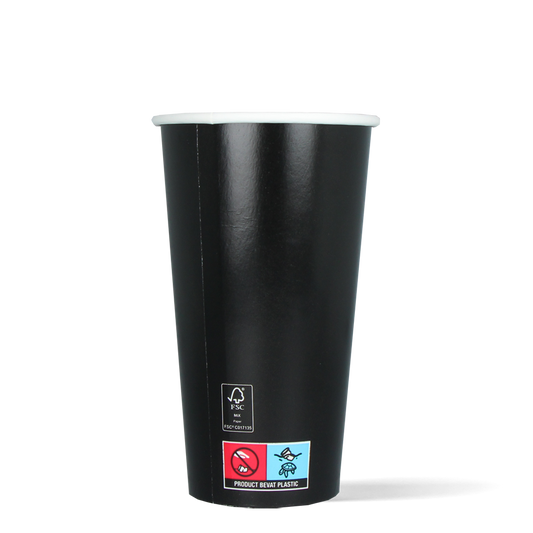 Milkshakebekers - FSC® - zwart - Ø90mm - 600cc/20oz - 500 st/ds
