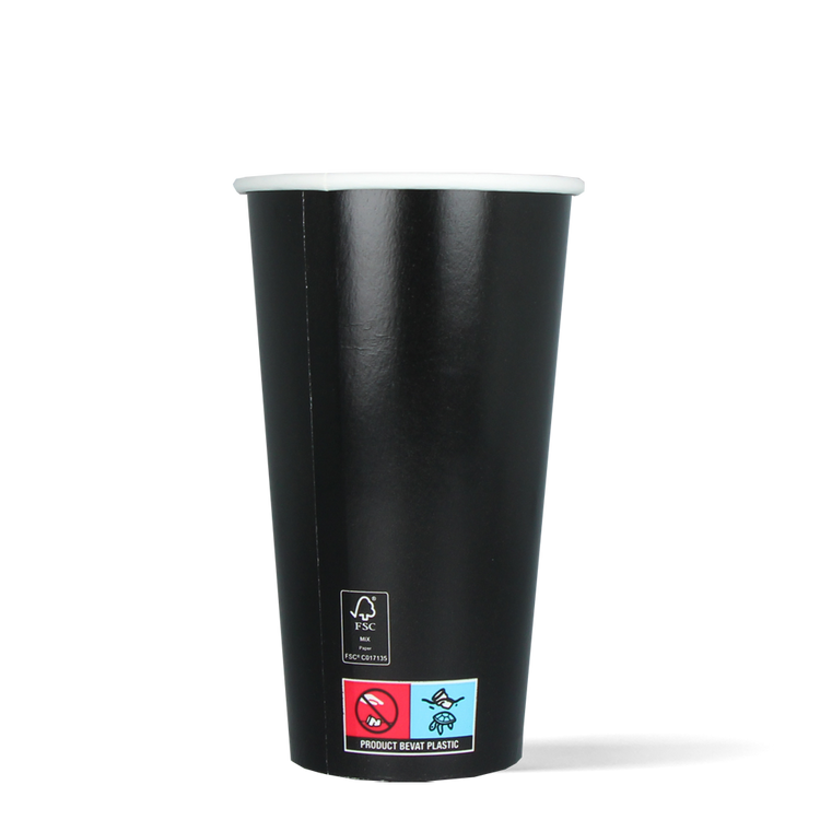 Milkshakebekers - FSC® - zwart - Ø90mm - 600cc/20oz - 500 st/ds