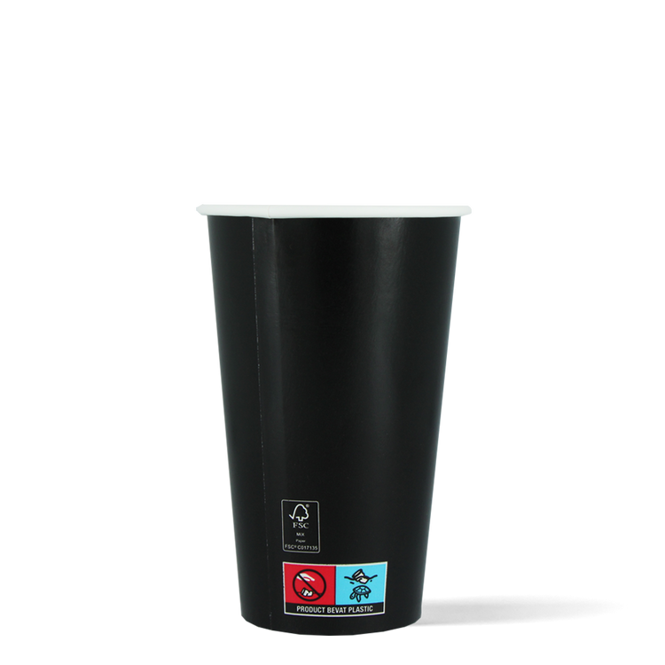 Milkshakebekers - FSC® - zwart - Ø90mm - 450cc/16oz - 500 st/ds