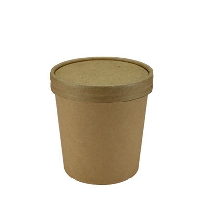 Soepbeker KRAFT PLA BRUIN 12 oz / 360 cc - 90 mm - 500 st/ds - Goedkopekoffiebekers.nl (6978960556191)