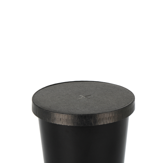 Papieren deksel 90mm - Zwart op een beker