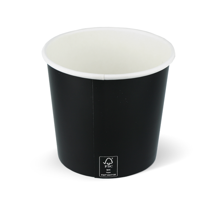 IJsbekers FSC® gecertificeerd karton zwart - 360cc/12oz achterkant