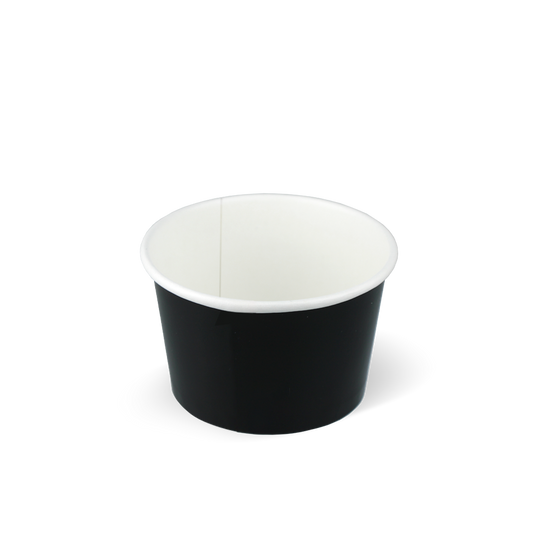 IJsbekers FSC® gecertificeerd karton zwart - 120cc/4oz voorkant