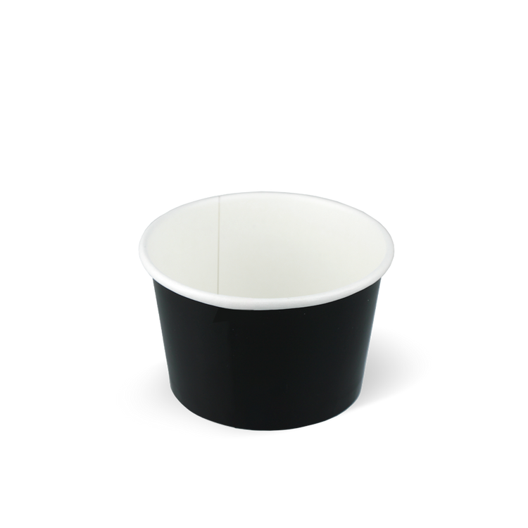 IJsbekers FSC® gecertificeerd karton zwart - 120cc/4oz voorkant