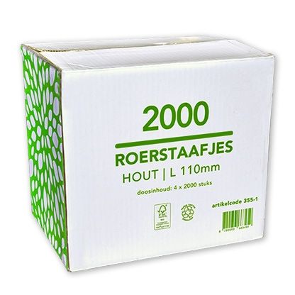 Roerstaafjes Hout FSC® - 14cm - 2.000 stuks