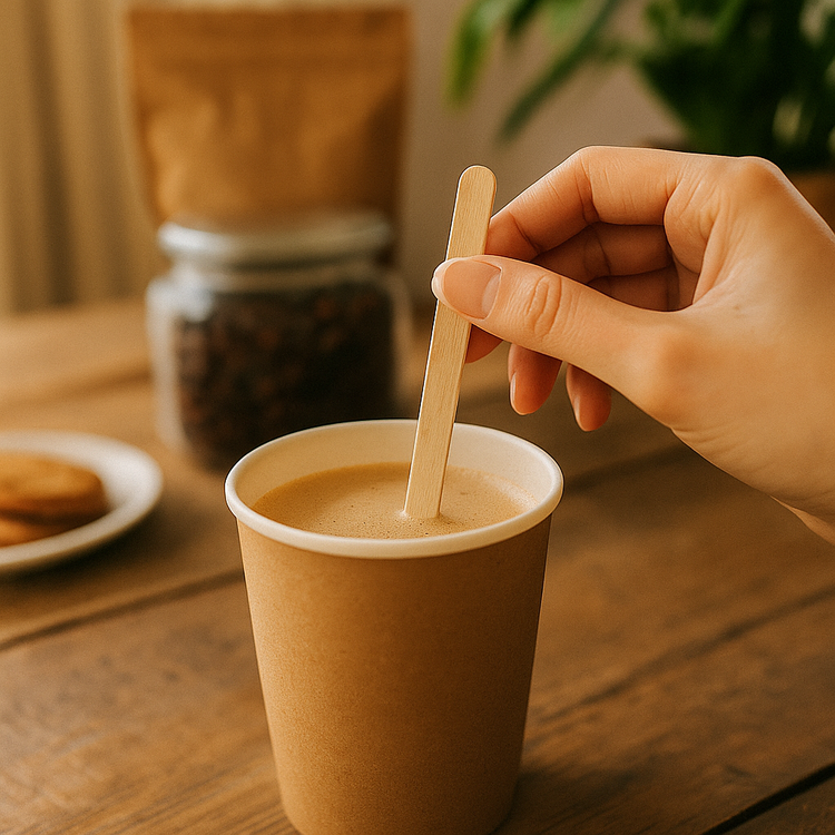 Roerstaafjes Hout voor Vending - 10,5 cm - 8 x 3.000 stuks