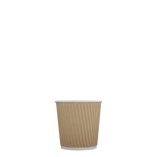 Espressobekers - Ripple Wall - Kraft - 120cc/4oz - 500 st/ds