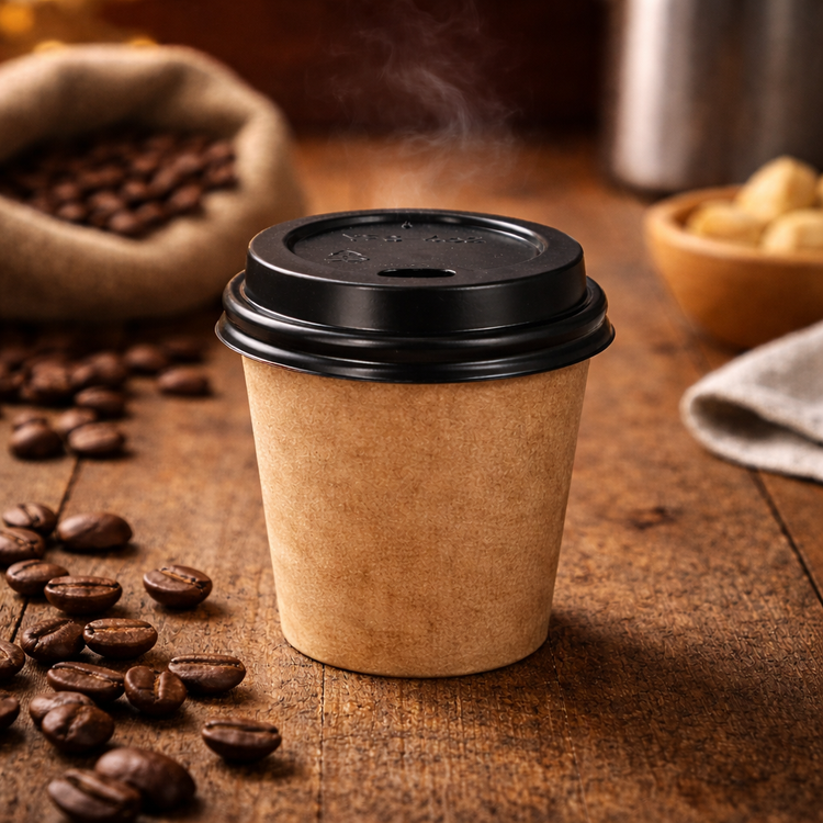 Koffiebeker deksels - zwart - 120cc/4oz - Ø 63mm - 1.000 st/ds