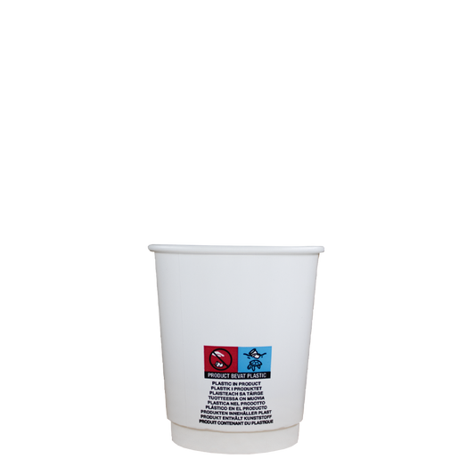 Cappuccinobekers - Double Wall - wit - 230cc/8oz - 500 st/ds