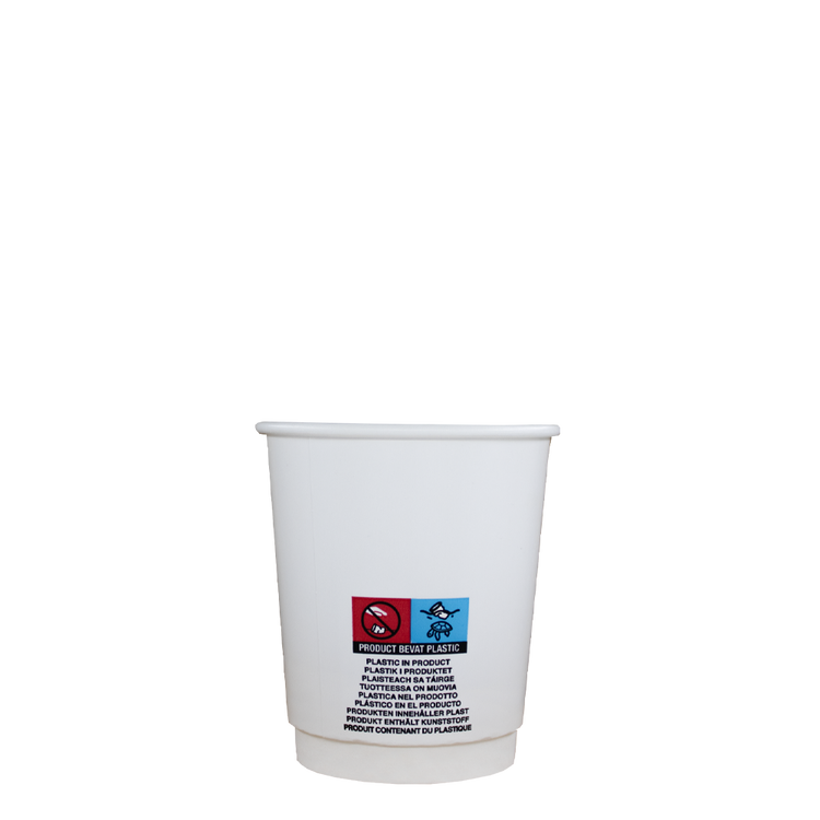 Cappuccinobekers - Double Wall - wit - 230cc/8oz - 500 st/ds