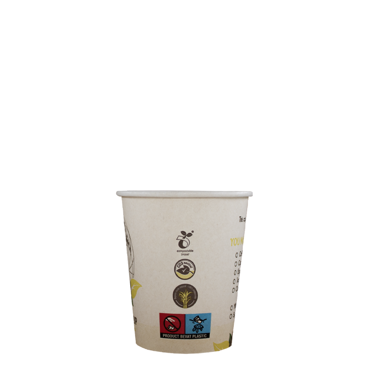 Cappuccinobekers - Eco Kind Cup - suikerriet - biologisch afbreekbaar - 230cc/8oz - 1.000 stuks