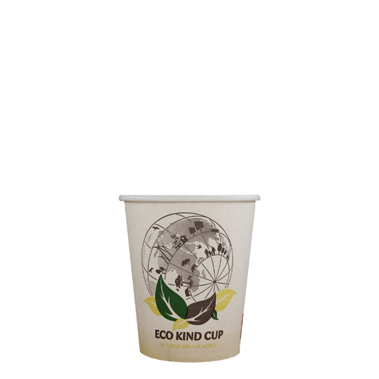 Cappuccinobekers - Eco Kind Cup - suikerriet - biologisch afbreekbaar - 230cc/8oz - 1.000 stuks