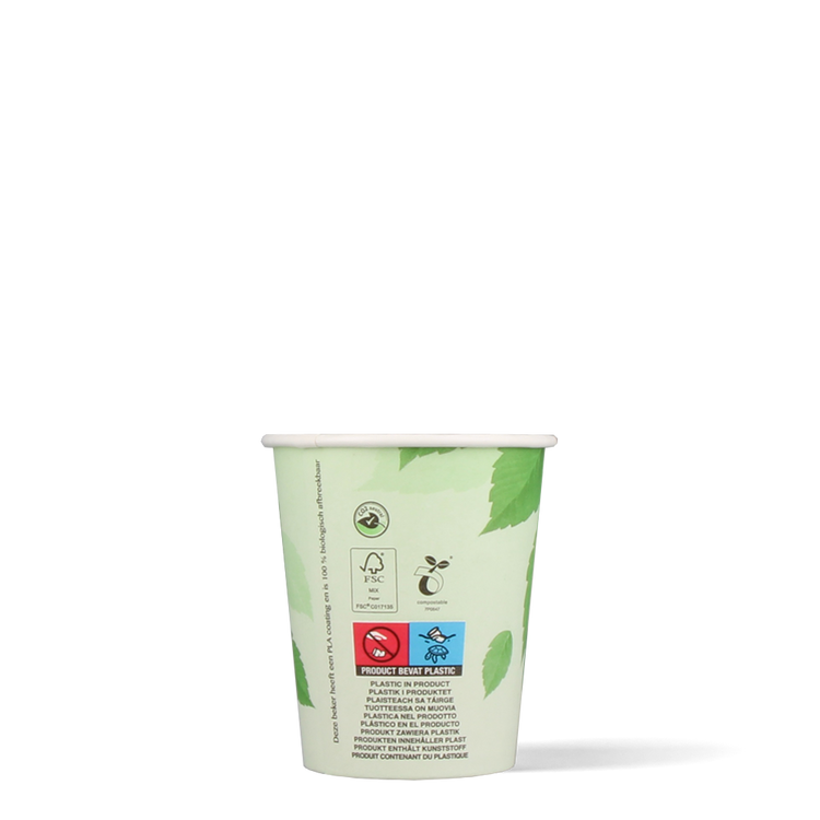 Cappuccinobekers - Green Line - biologisch afbreekbaar - 230cc/8oz - 1.000 st/ds