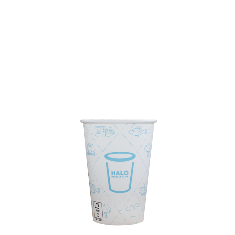 Koffiebekers - Halo Recycle Cups - PE, FSC®, CO2-Neutraal - 180cc/7.5oz - 1.000 st/ds