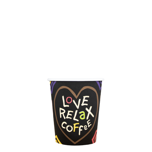 Cappuccinobekers - Love, Relax, Coffee - FSC® - 230cc/8oz - 1.000 st/ds