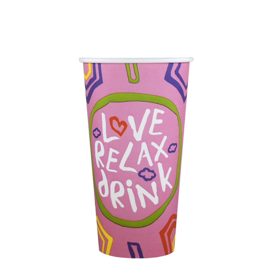Milkshakebekers - Love, Relax, Drink - FSC® - 560cc/20oz - 500 stuks