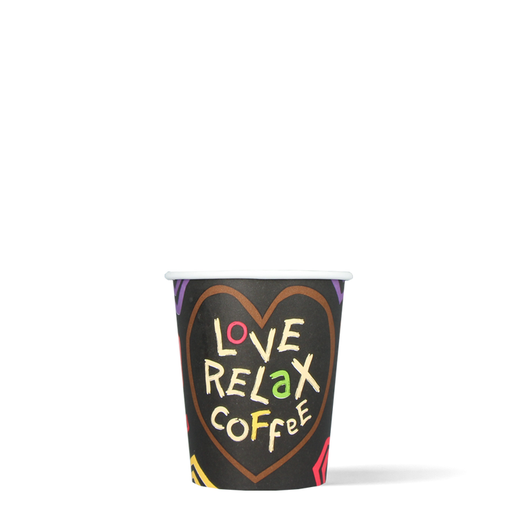 Cappuccinobekers - Love, Relax, Coffee - FSC® - 230cc/8oz - 1.000 st/ds