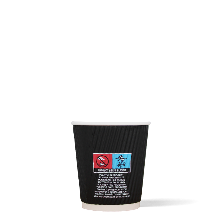 Koffiebekers - Ripple Wall - zwart - 177cc/7oz - 500 st/ds