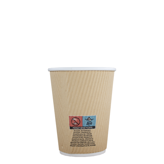 Lattebekers - Ripple Wall - Kraft - 360cc/12oz - 500 st/ds