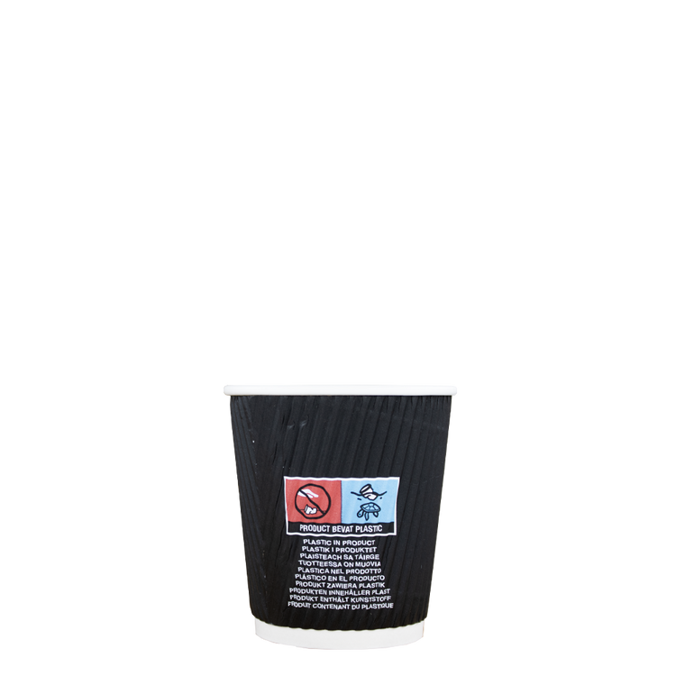 Koffiebekers - Ripple Wall - zwart - 177cc/7oz - 500 st/ds