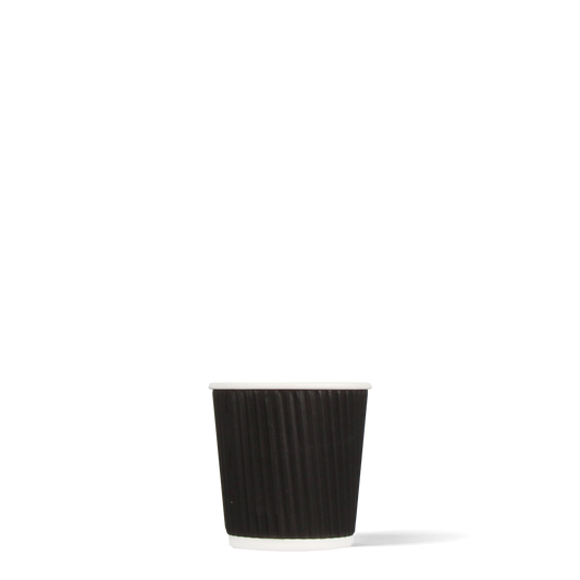 Espressobekers - Ripple Wall - zwart - 120cc/4oz - 500 st/ds