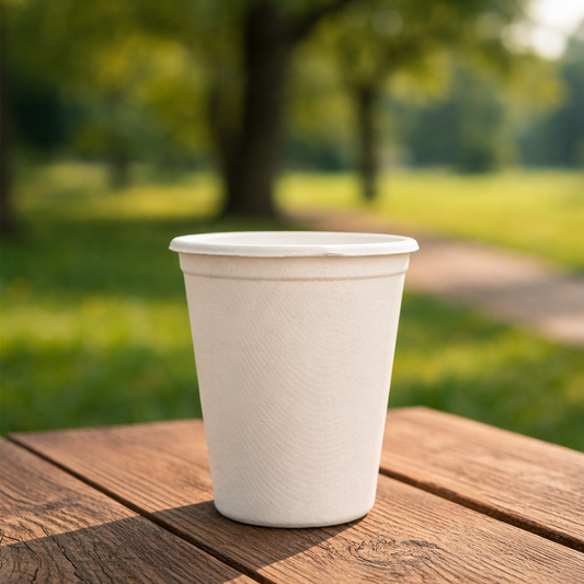 Lattebekers - Bagasse Fiber Cups - gebroken wit - 360cc/12oz - 1.000 st/ds