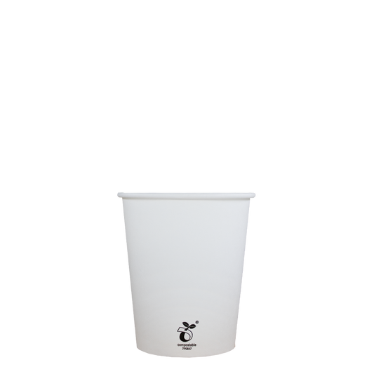 Cappuccinobekers - biologisch afbreekbaar - wit - 230cc/8oz - 1.000 st/ds