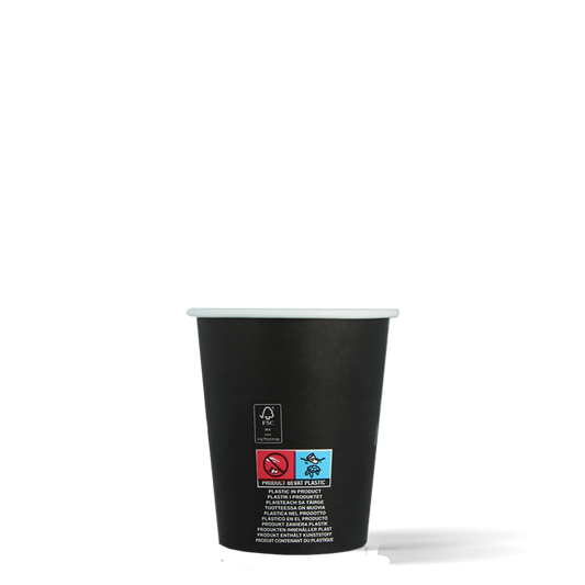 Cappuccinobekers - FSC® - zwart - 230cc/8oz - 1000 st/ds