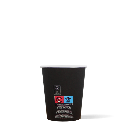 Cappuccinobekers - FSC® - zwart - 230cc/8oz - 1.000 st/ds