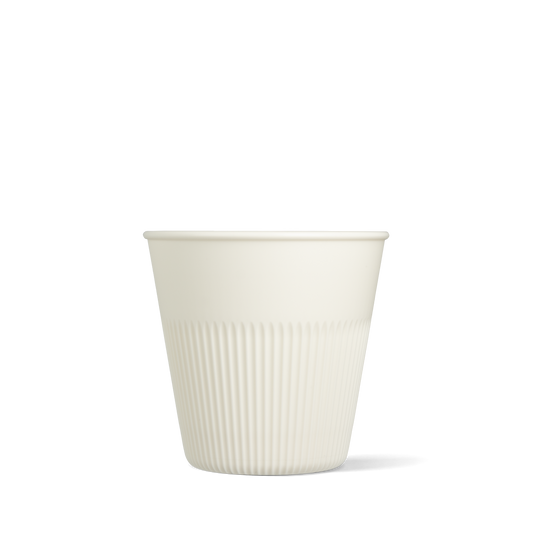 Herbruikbare koffiebeker - geribbeld wit - 230cc / 8oz - 300 st/ds