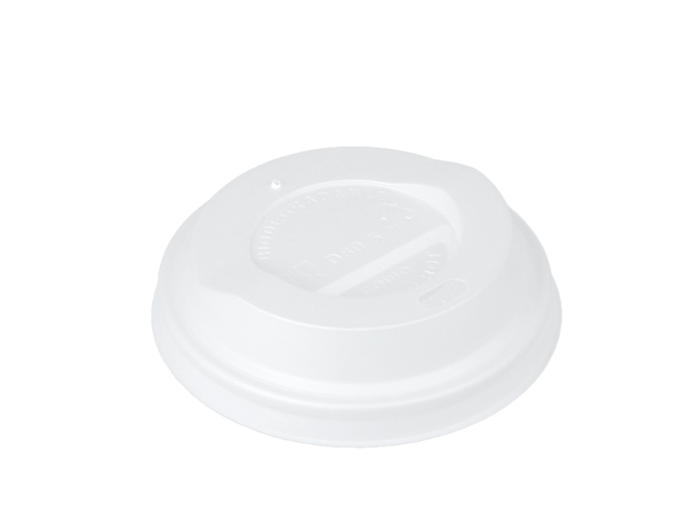 Deksel voor koffiebeker 90mm CPLA - Wit (6978966421663)